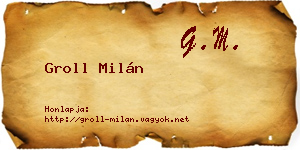 Groll Milán névjegykártya
