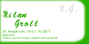 milan groll business card